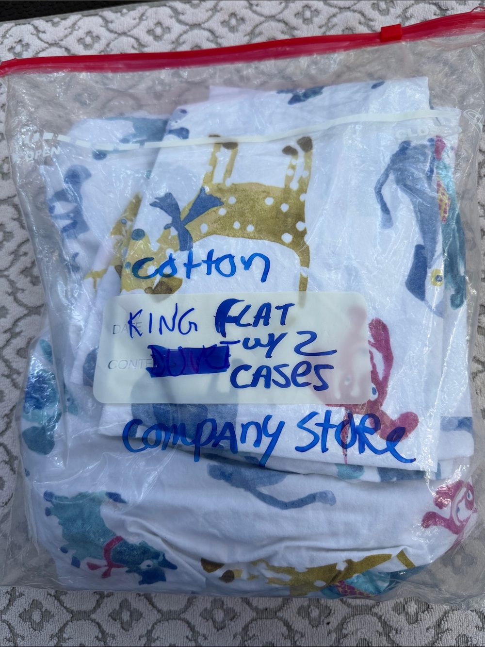 Soft Dog Print king sheet - the company store cotton plus 2  standard cases